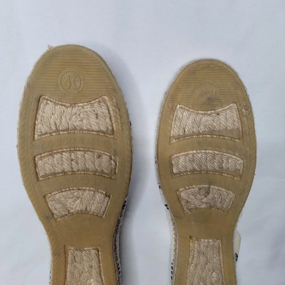 2 Espadrilles From Barcelona Artisanal Handmade Nautical Stripe Flats Size EU 40